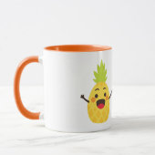 Hallo Freunde! Ananas-Illustration Tasse (Links)