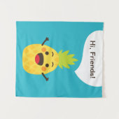 Hallo Freunde! Ananas-Illustration Wandteppich (Vorderseite (Horizontal))