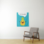 Hallo Freunde! Ananas-Illustration Wandteppich (Beispiel)