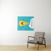 Hallo Freunde! Ananas-Illustration Wandteppich (Beispiel (Horizontal))