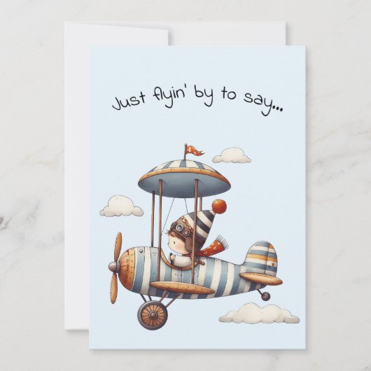 Hallo Freundschaft Kind Fliegende Whimsical Propel Karte (Vorderseite)