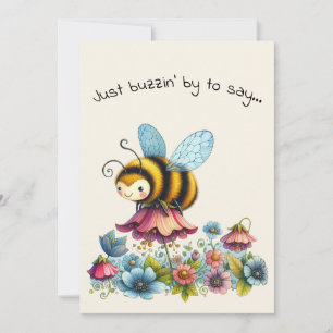 Hallo Freundschaft Whimsical Biene und Blumen Karte