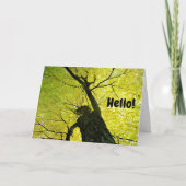 "Hallo!" Friendly Tree Card Karte (Vorderseite)