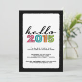 Hallo Frohes Neues Jahr 2014 Silvesterfest Party Einladung (Stehend Vorderseite)