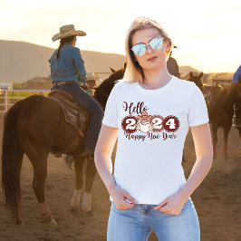 Hallo Frohes Neues Jahr 2024 Cowboy T-Shirt
