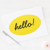 hallo fröhliches Design Ovaler Aufkleber (Umschlag)