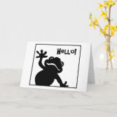 Hallo ! Frosch Grußkarte Karte (Gelbe Blume)