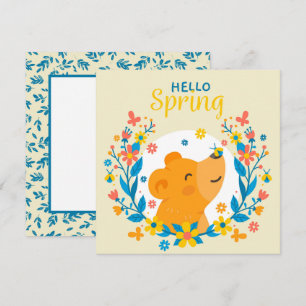 Hallo Frühling Bär Grußkarte