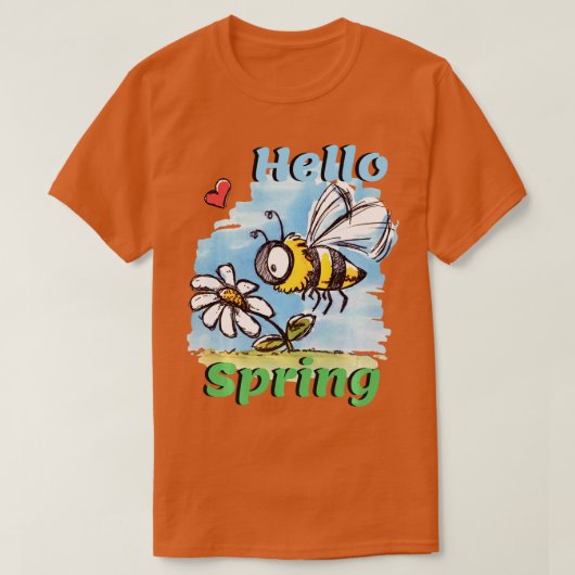 Hallo Frühling Bee Long Sleeve T-Shirt (Design vorne)