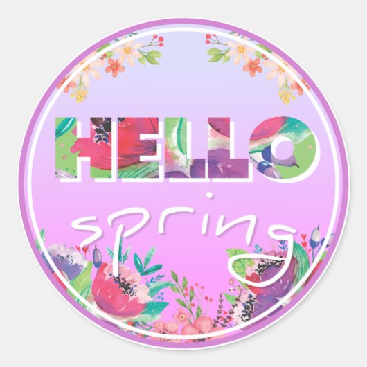 Hallo Frühling, Blume, Kreis Runder Aufkleber (Vorderseite)