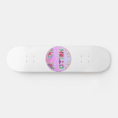 Hallo Frühling, Blume, Kreis Skateboard (Horizontal)