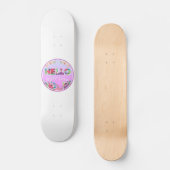 Hallo Frühling, Blume, Kreis Skateboard (Vorderseite)