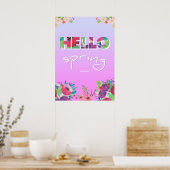 Hallo Frühling, Blume, Poster (Küche)
