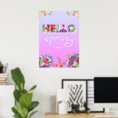 Hallo Frühling, Blume, Poster (Heimbüro)