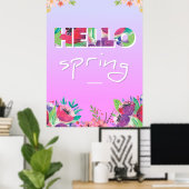 Hallo Frühling, Blume, Poster (Heimbüro)