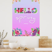 Hallo Frühling, Blume, Poster (Küche)