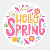 Hallo Frühling Blumen Aufkleber (Vorderseite)