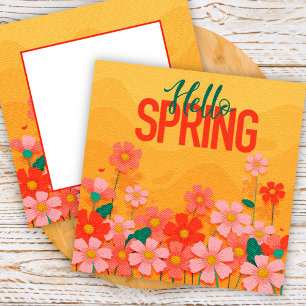 Hallo Frühling Blumen Grußkarte