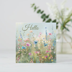 Hallo Frühling Blumen Grußkarte