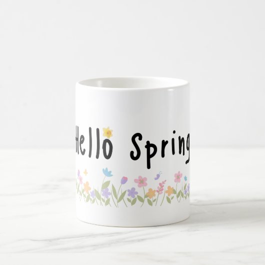 Hallo Frühling Blumen Tasse (Mittel)