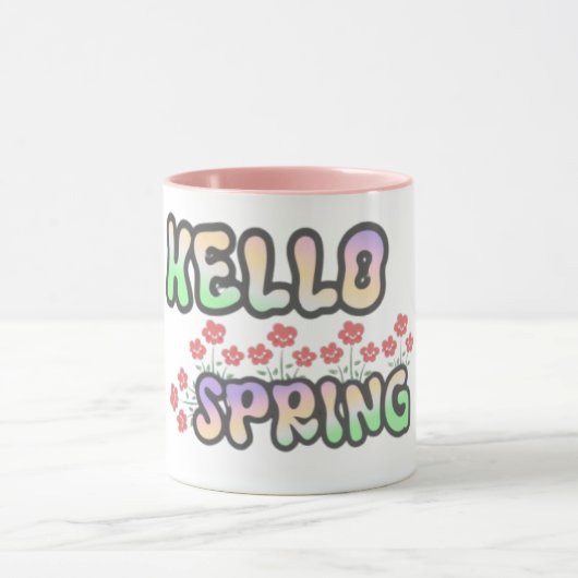 "Hallo Frühling" | Blumenprint Tasse (Zentrum)