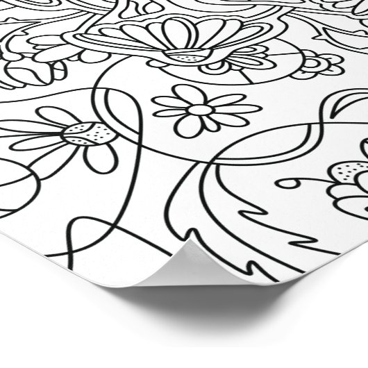 Hallo Frühling: Farbe Ihre eigene Blume Poster (Ecke)