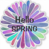 Hallo Frühling Farbgestaltung Aufkleber (Vorderseite)