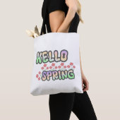 "Hallo Frühling" | Florales Druckmuster Tasche (Von Nahem)