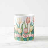 Hallo Frühling! fröhlich Tulip Bloom Kaffeetasse (Mittel)