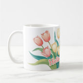 Hallo Frühling! fröhlich Tulip Bloom Kaffeetasse (Links)