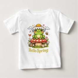 Hallo Frühling Frosch – Cottagecore Pilz Ästhetik Baby T-shirt