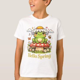 Hallo Frühling Frosch – Cottagecore Pilz Ästhetik T-Shirt
