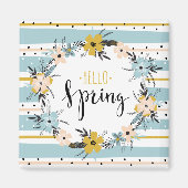 Hallo Frühling. Frühlingsblumen Ostermagnete Magnet (Vorne)