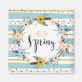 Hallo Frühling. Frühlingsblumen Ostermagnete Magnet