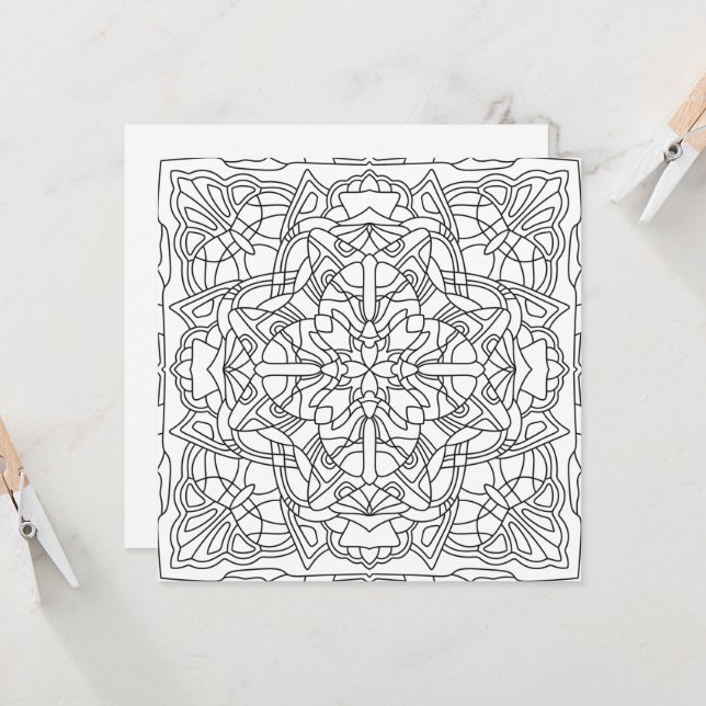 Hallo Frühling: Geometric Mandala (Vorderseite/Rückseite Beispiel)