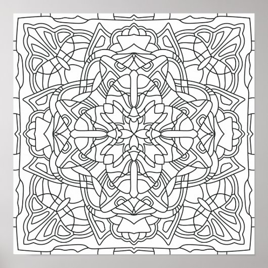 Hallo Frühling: Geometric Mandala Poster (Vorne)