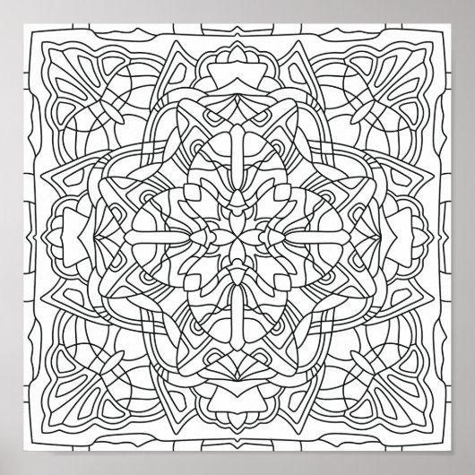 Hallo Frühling: Geometric Mandala Poster (Vorne)