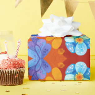 Hallo Frühling glückliche Zeit, florale Farben. Geschenkpapier