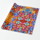 Hallo Frühling glückliche Zeit, florale Farben. Geschenkpapier (Ungerollt)