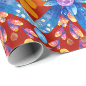 Hallo Frühling glückliche Zeit, florale Farben. Geschenkpapier (Rolleneckpunkt)