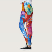 Hallo Frühling glückliche Zeit, florale Farben. Leggings (Links)