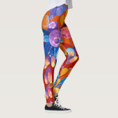 Hallo Frühling glückliche Zeit, florale Farben. Leggings (Rechts)