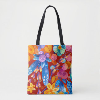 Hallo Frühling glückliche Zeit, florale Lebhaftigk Tasche