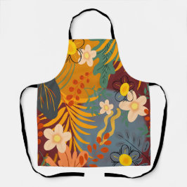 Hallo Frühling glückliche Zeit, florale Retro Schürze