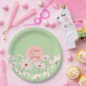 Hallo Frühling hellrosa Kosmos Blume Pappteller (Party)