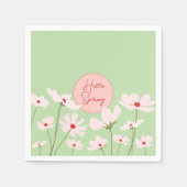 Hallo Frühling hellrosa Kosmos Blume Serviette (Vorderseite)