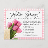 Hallo Frühling Immobilien Postkarte | Blauer Frühl (Vorderseite)