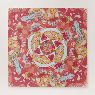 Hallo Frühling: Joyful Botanical Pink Garden Puzzle