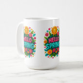 Hallo Frühling Kaffeetasse (Vorderseite Links)