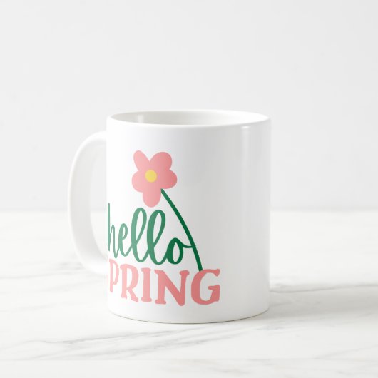 Hallo Frühling Kaffeetasse (Vorderseite Links)